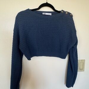 Zara Blue Cropped Sweater